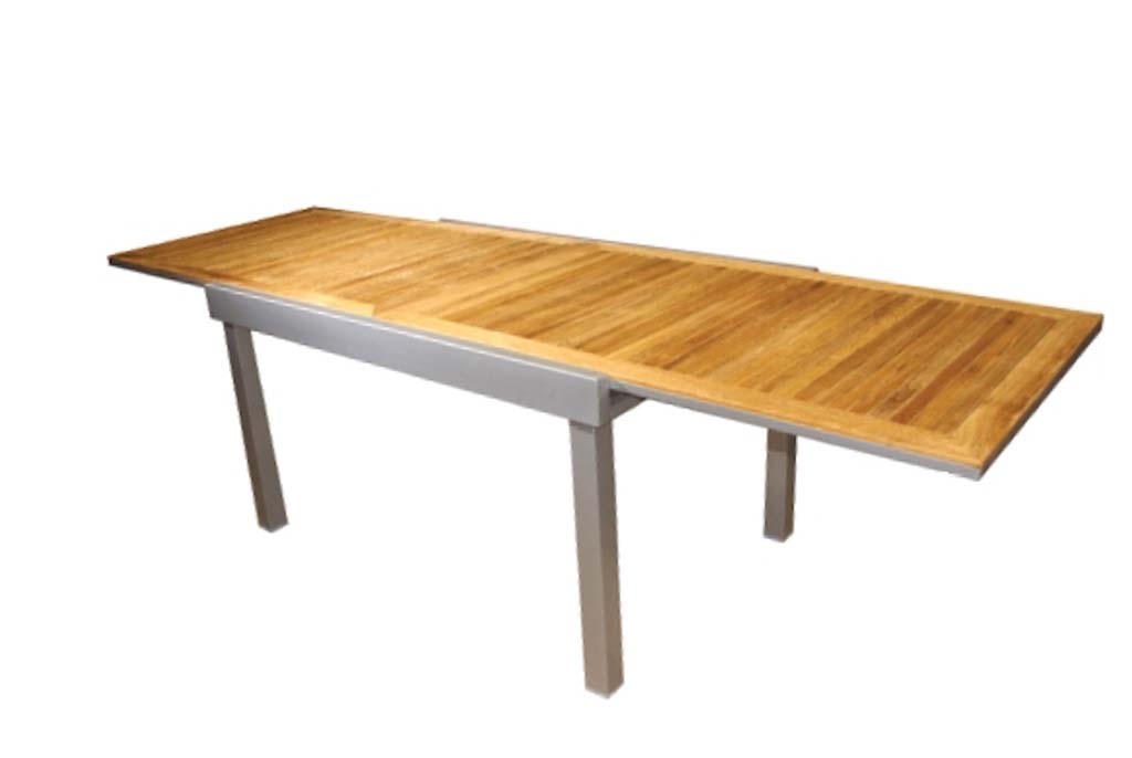 Mesa de madera teca extensible California