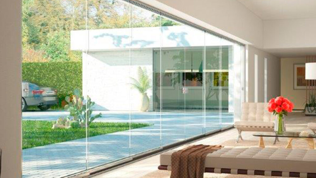 Promociones 8 Cerramiento de vidrio templado Sliding Glass con paneles deslizantes de gran tamaño para superficies amplias